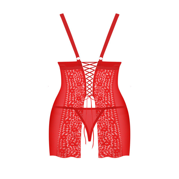 Obsessive Blossmina chemise & thong red