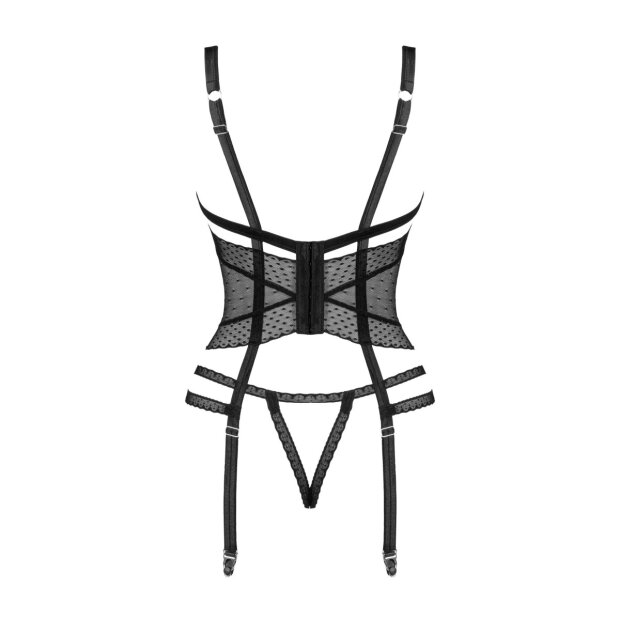 Obsessive Lanelia corset & thong with open cups black