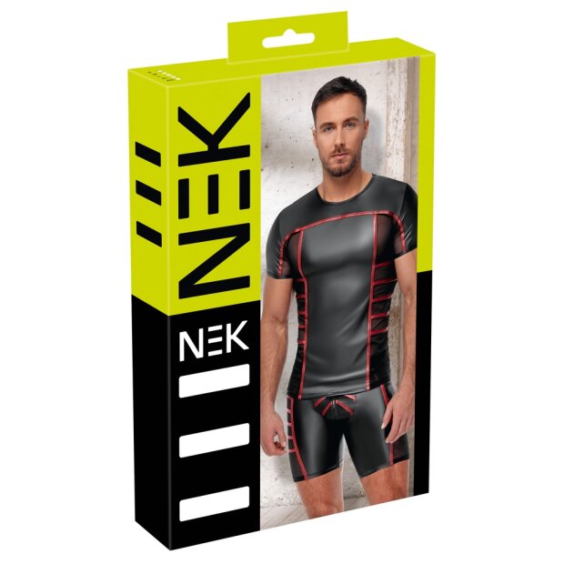 NEK - Mens Shirt black/red S