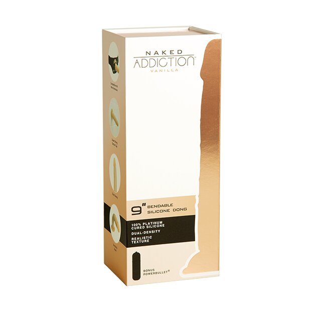 Naked Addiction Silicone Bendable Dual Density Dildo Beige 22,8 cm