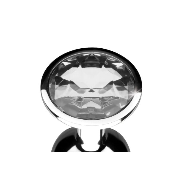 XR Brands Booty Sparks Anal Plug Clear Gem S Silber ⌀ 2,8 cm