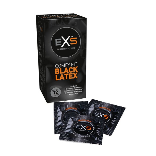 EXS Black Latex - Condoms - 12 Pieces