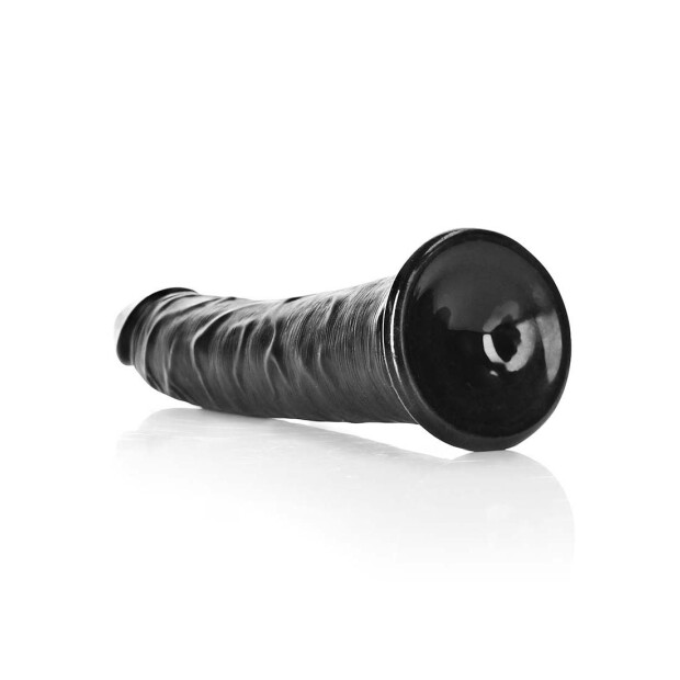 RealRock Slim Realistic Dildo Schwarz 18 cm