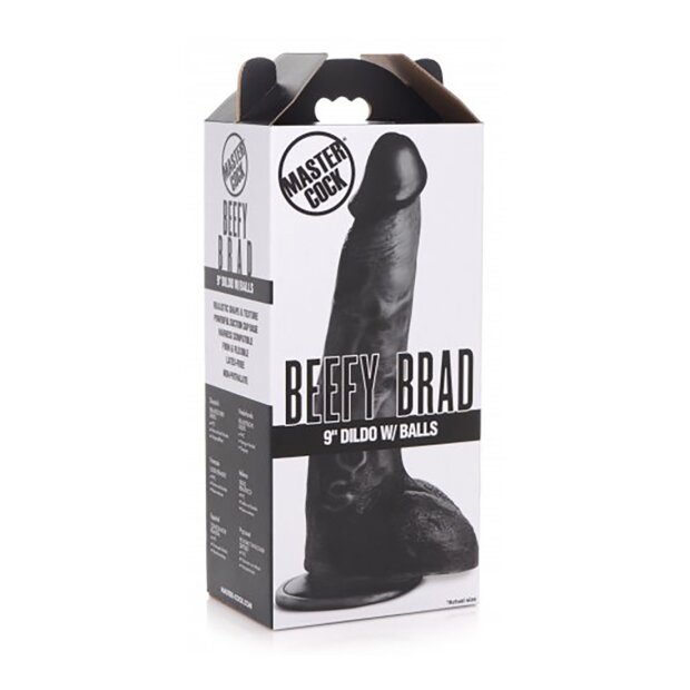 XR Brands Beefy Brad 9 gode avec testicules noir 23 cm