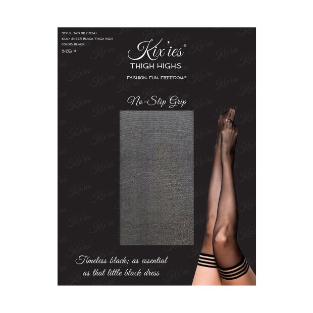 Kixies Taylor halterlose Strümpfe transparent schwarz XL