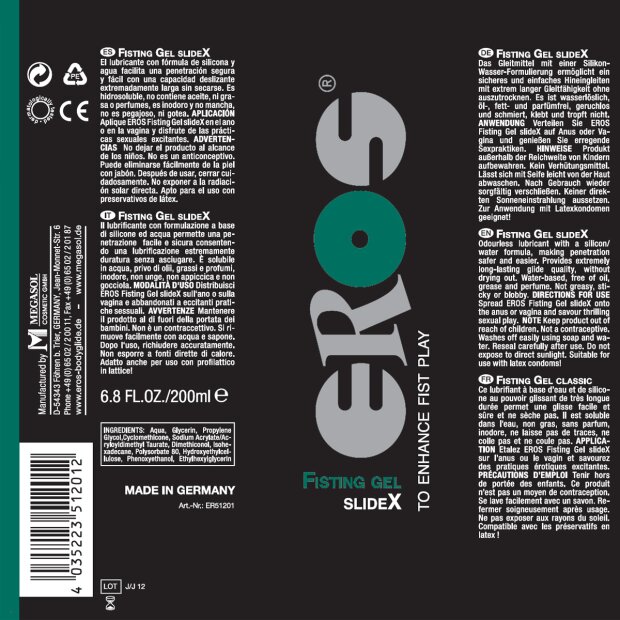 EROS Fisting Gel SlideX 200ml