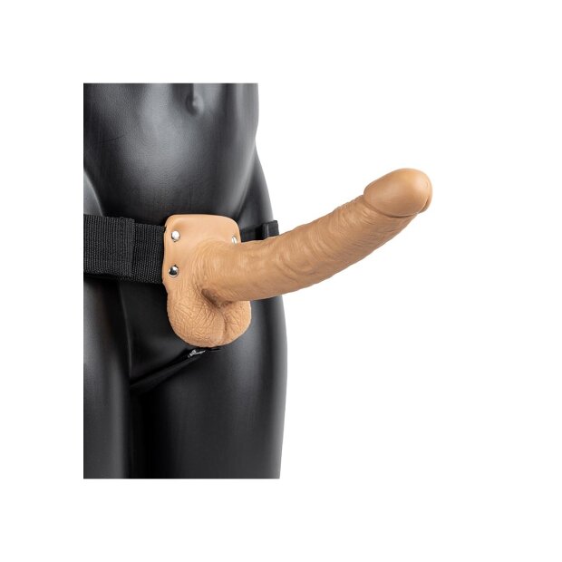 Vibrating Hollow Strap-On with Balls - 27,2 cm