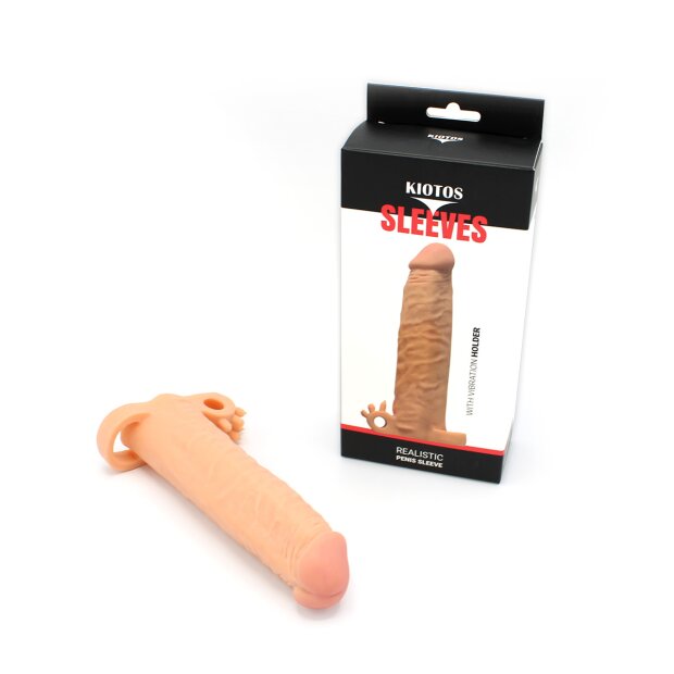 Kiotos Realistic Sleeve Bullet Holder Penishülle Beige 19 cm ⌀ 4,2 cm
