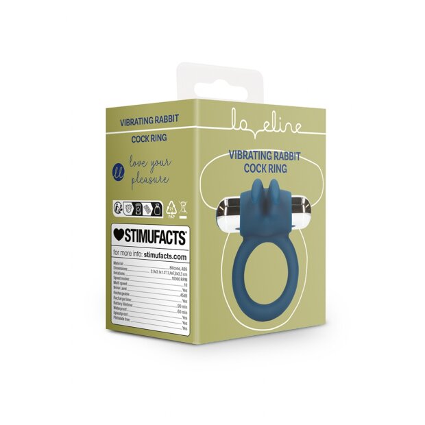 Loveline Vibrating Rabbit Penis Ring blue