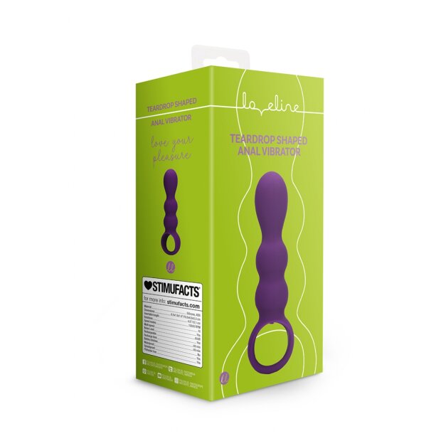 Loveline Tropfenförmiger Anal Vibrator Lila 16,6 cm ⌀ 3,6 cm