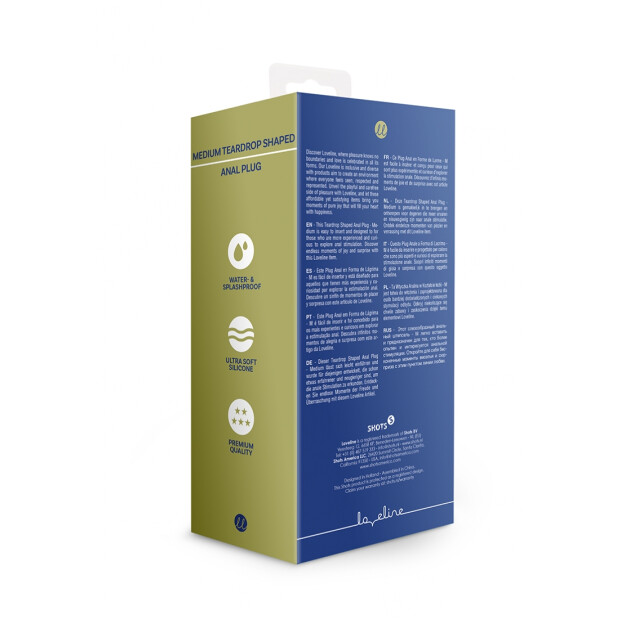 Loveline anal plug in drop shape blue 3.3 cm