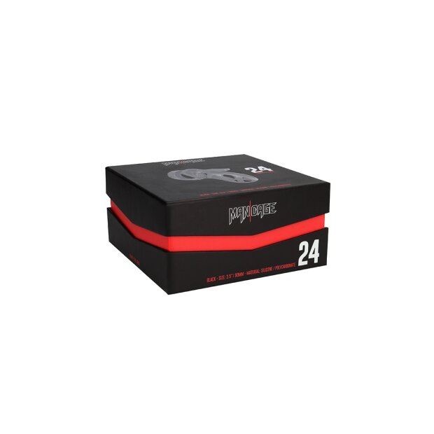 ManCage modèle 24 cage de chasteté noir 9 cm