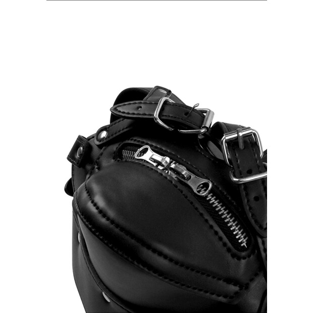 Shots head harness with zipper and lock black