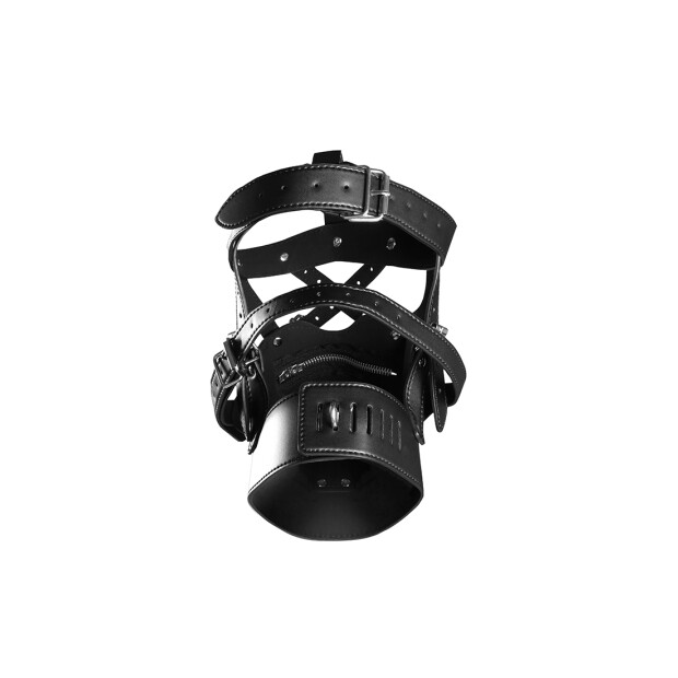 Shots head harness with zipper and lock black