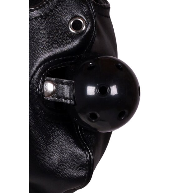 Shots Maske mit verbundenen Augen und atmungsaktivem Ballknebel schwarz