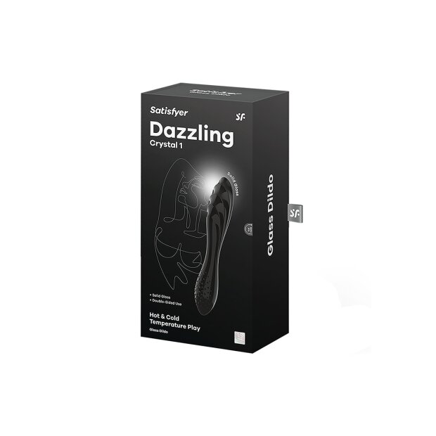Satisfyer Dazzling Crystal 1 Glasdildo Schwarz 18,2 cm ø 3,6 cm