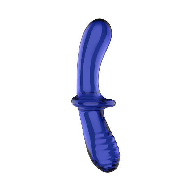 Double Crystal - Glass Dildo - Light Blue