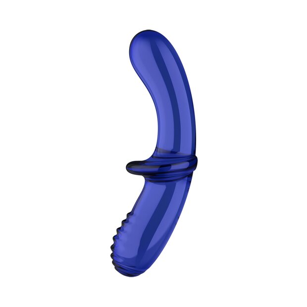 Double Crystal - Glass Dildo - Light Blue