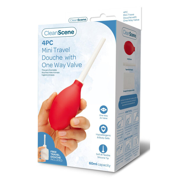 Cleanscene 4 Pcs Mini Travel Douche With One Way Valve