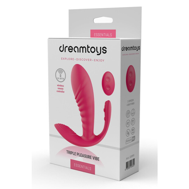 Dream Toys Essentials Triple Pleasure Vibe Vibrator Pink 11,8 cm