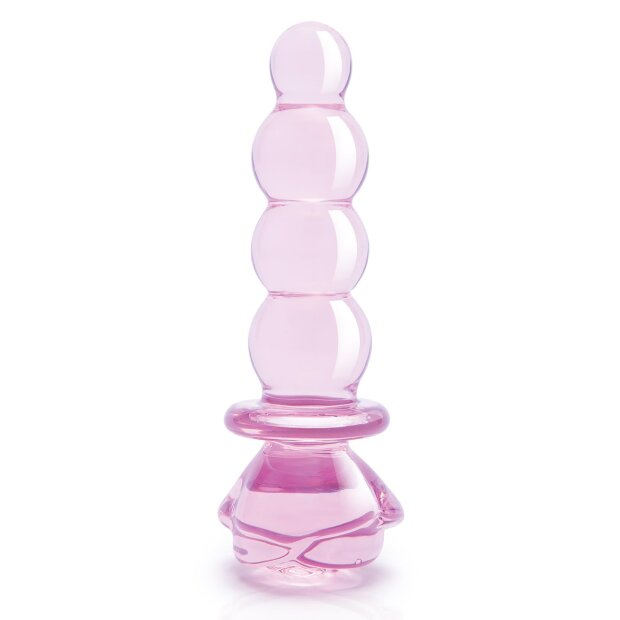 Dream Toys Glaze Glass Rosebud Beaded Plug Analplug Rosa ⌀ 3 cm