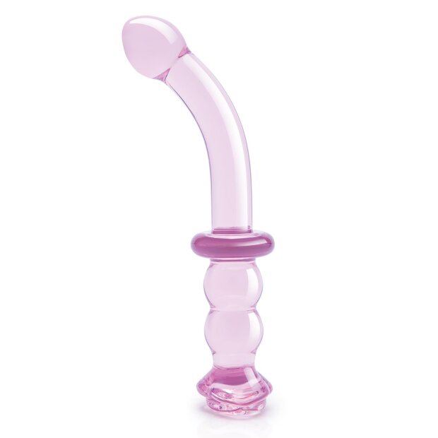 Dream Toys Glaze Glass Rosebud G-Spot Glasdildo Rosa 19 cm