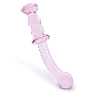 Dream Toys Glaze Glass Rosebud G-Spot Glasdildo Rosa 19 cm