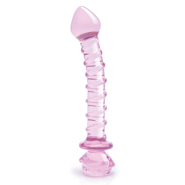 Dream Toys Glaze Glass Rosebud Spiral G-Spot Glasdildo Pink 22,8 cm