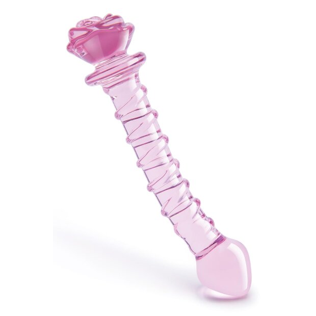 Dream Toys Glaze Glass Rosebud Spiral G-Spot Glasdildo Pink 22,8 cm