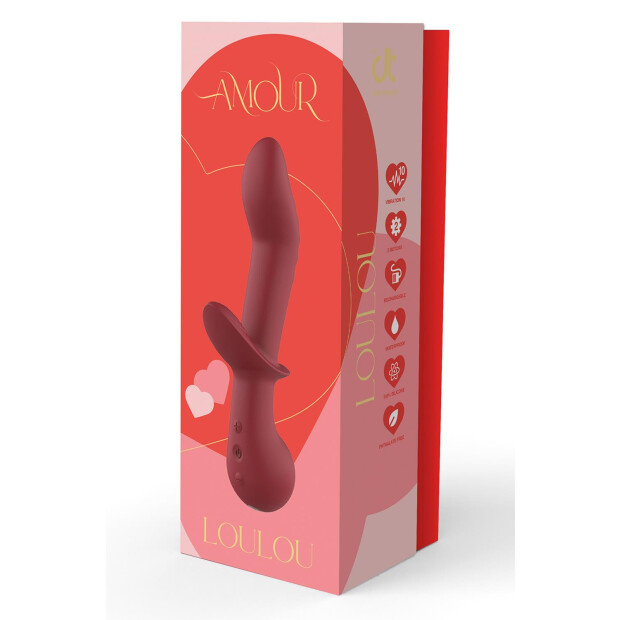 Dream Toys Amour Flexible G-Spot Duo Vibe Loulou Vibrator Weinrot