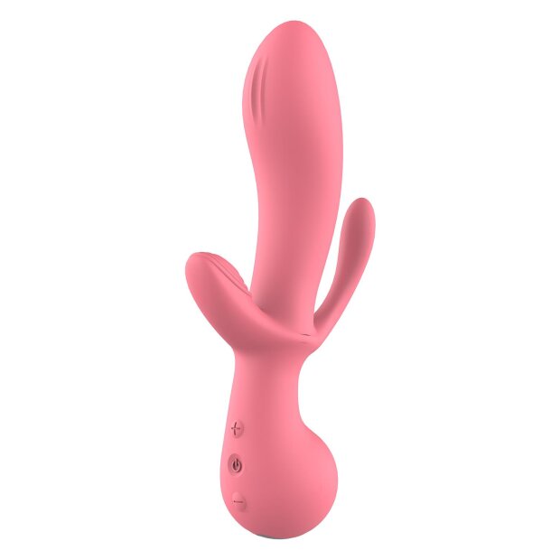 Dream Toys Amour Triple Pleasure Claire Vibrator Pink 22 cm ⌀ 4,1 cm