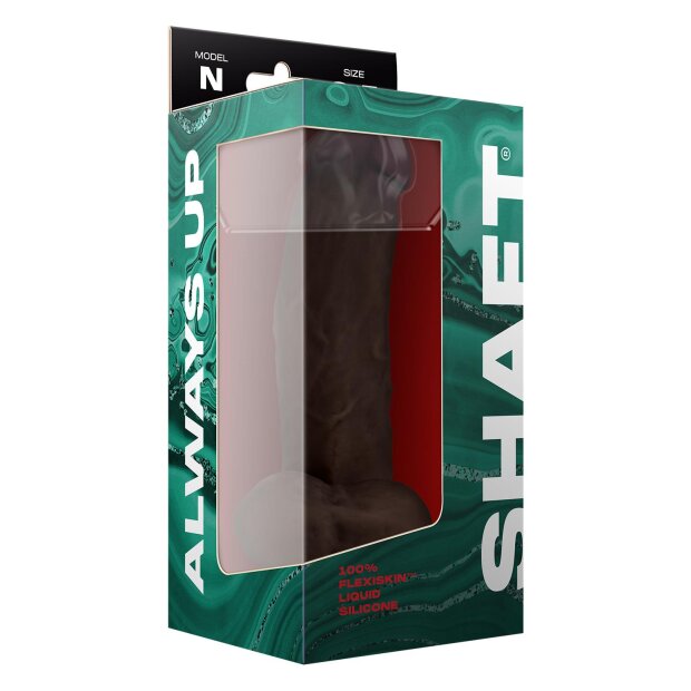 Shaft Model N 8,5 Inch Liquid Silicone Dong With Balls Mahogany 21,5  cm