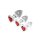 Red Heart Gem Glass Anal Plug Set