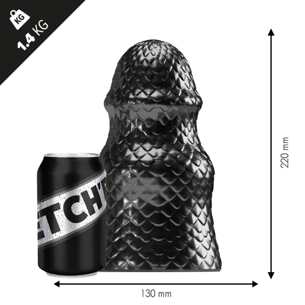 STRETCHR Scaly Butt Plug L Analplug Schwarz ⌀ 13 cm