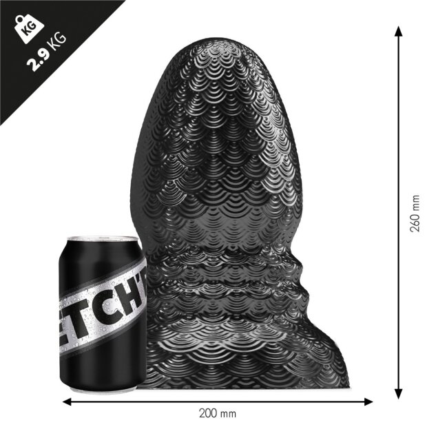 STRETCHR Ripple Butt Plug XL Analplug Schwarz ⌀ 20,0 cm