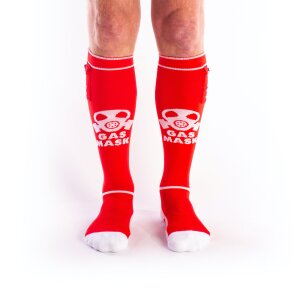 BRUTUS GAS MASK Party Socks w. Pockets Red / White - OS