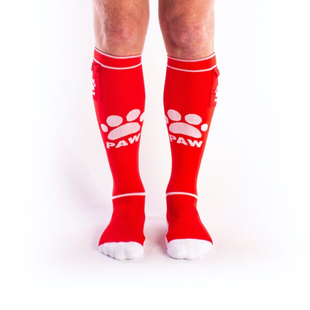 BRUTUS PUPPY Party Socks w. Pockets Red / White - OS