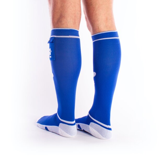 BRUTUS PUPPY Party Socks w. Pockets Blue / White - OS