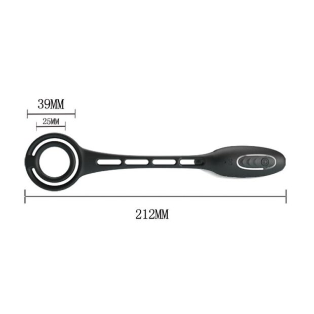 Pretty Love Plug anal Vibra vibrant avec anneaux noir 2,4 cm