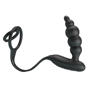Pretty Love Analplug Vibra vibrierend mit Ringen Schwarz...
