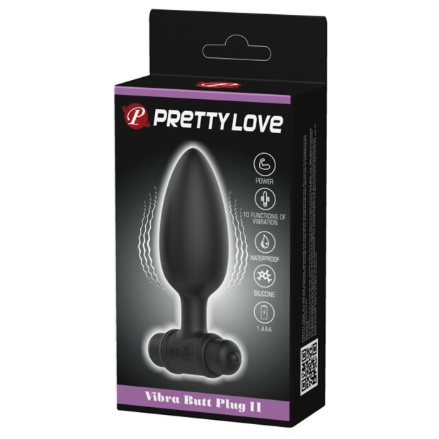 Pretty Love Analplug vibrierend Schwarz ⌀ 3,8 cm