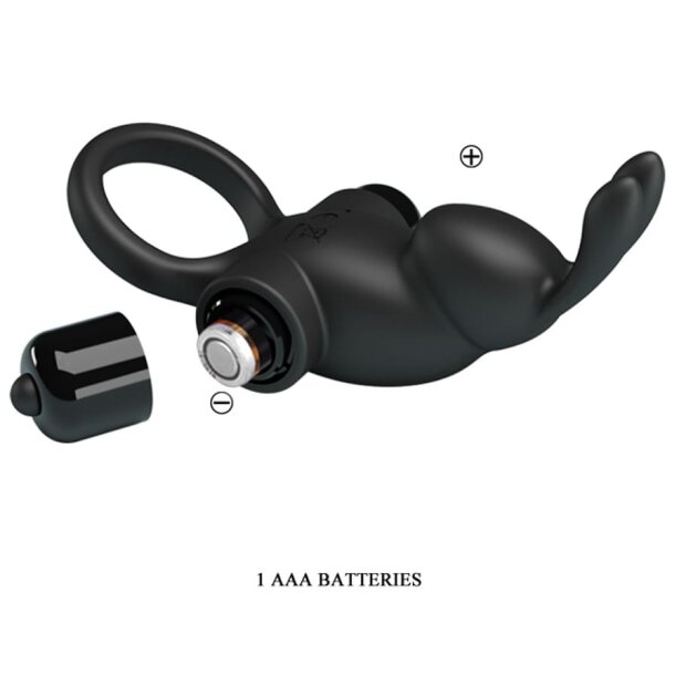 Pretty Love Cockring Rabbit Black