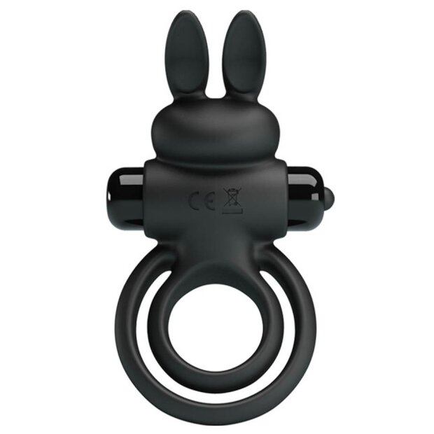 Pretty Love Vibro Cockring Rabbit Black