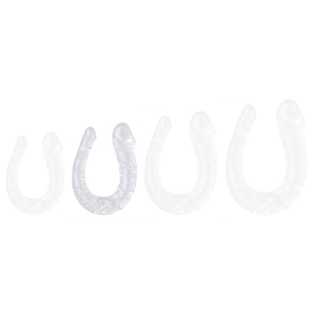 ClearlyHorny U Jelly Medium Doppeldildo Transparent 30 cm ⌀ 4 cm