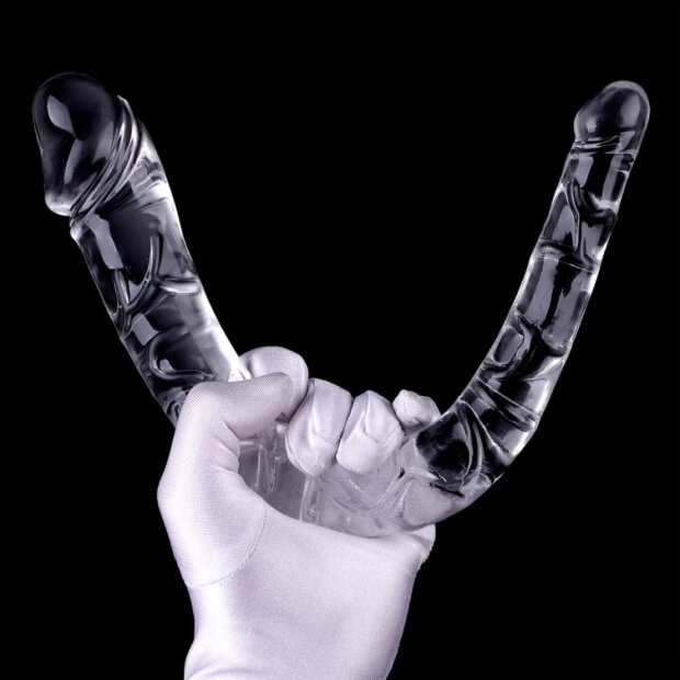 ClearlyHorny Doppeldildotransparent U Jelly XL