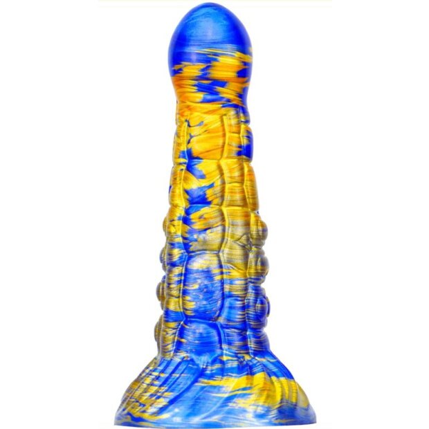 MetallicAnal Fantasy Ninja Dildo Gold Blue 16 cm