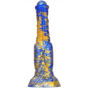 MetallicAnal Dildo Jumbox Gold Blue 21 cm