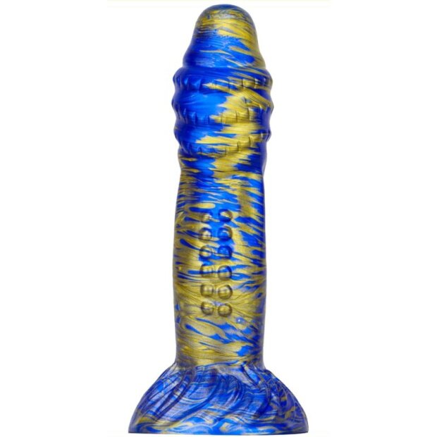MetallicAnal Dildo Fantasy Croq Blue Gold 19 cm