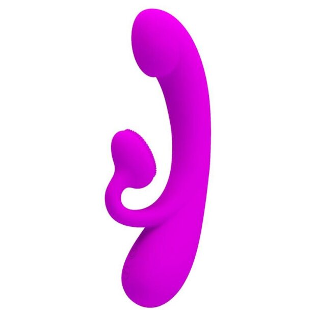 Pretty Love Sincere silicone vibrator with clitoral stimulation pink