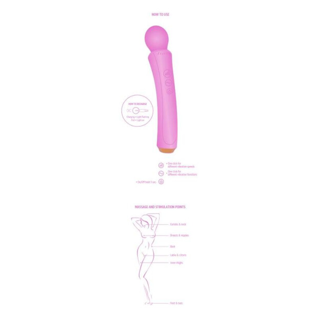 XOCOON Curved Wand Massager Pink